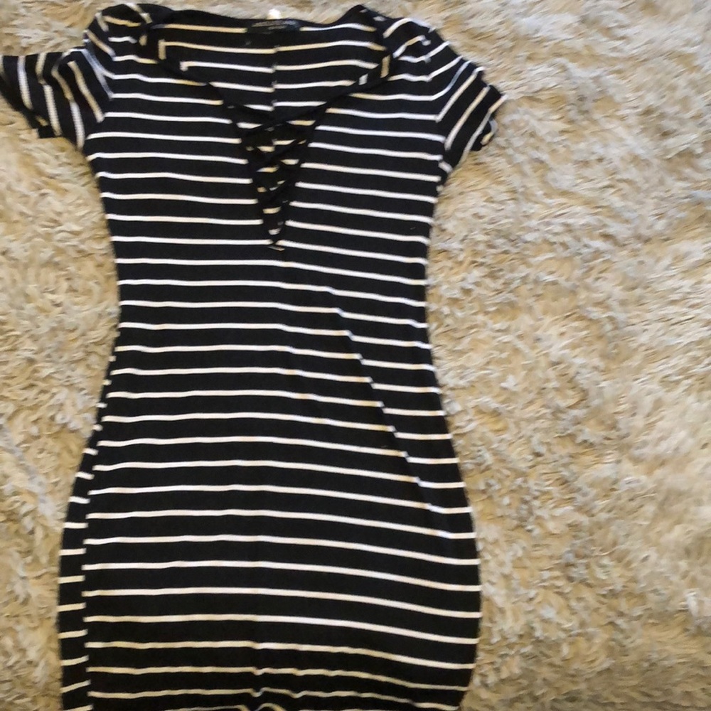 Striped body on dress